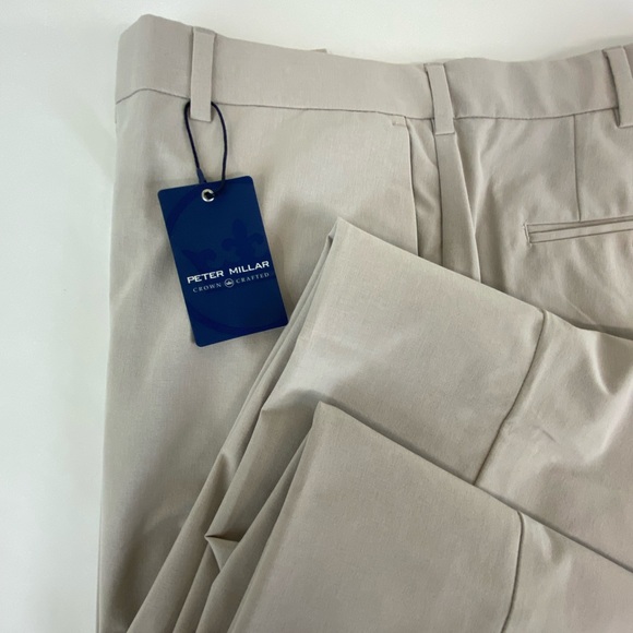 NWT Peter Millar Crown Crafted Surge Performance Golf Pants Tan OAT 40 X 34 $165 - Picture 3 of 9